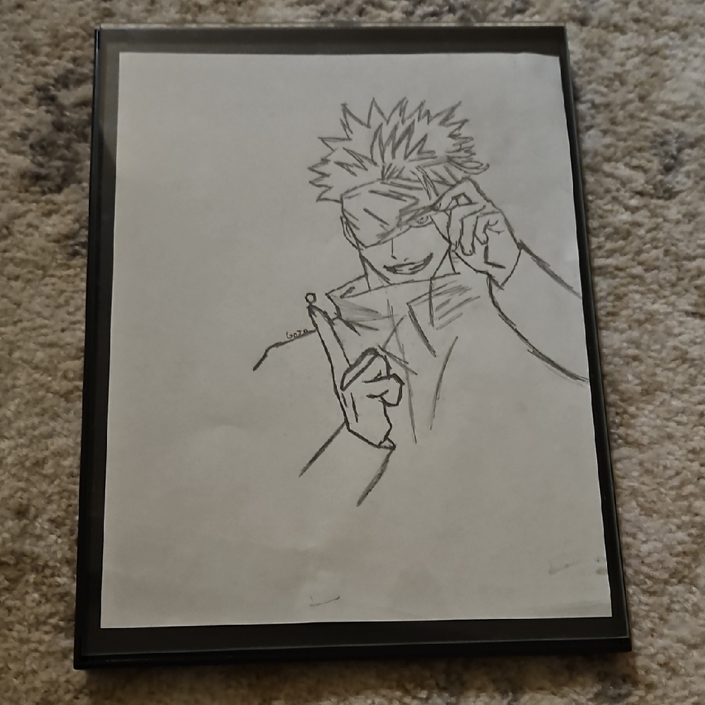 Framed Black and White Sketch Art